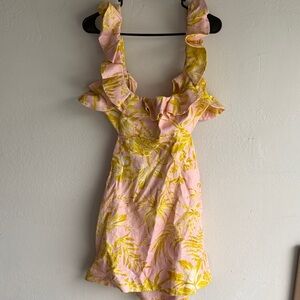 Zimmermann Pink and Yellow Mini Dress